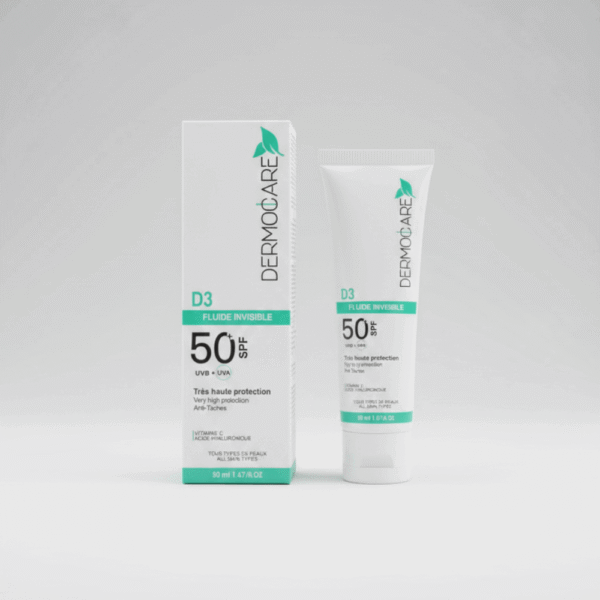 Dermocare D3 Fluide Invisible SPF50+ – واقي شمسي Toucher Sec | شراء أونلاين بالمغرب | Prikado