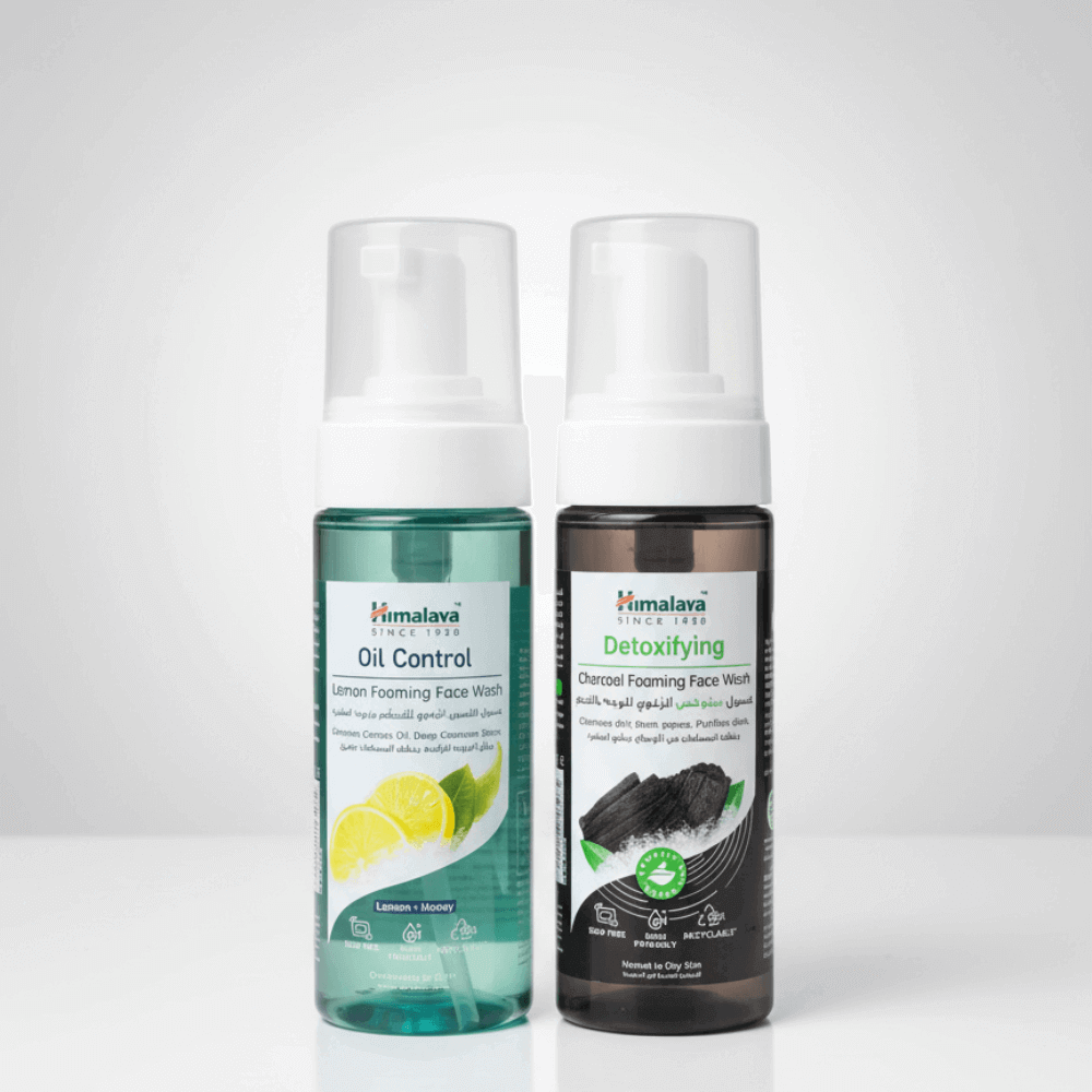 مجموعة غسولات الوجه من Himalaya – تنظيف، تحكم بالزيوت، وتنقية عميقة للبشرة الدهنية والمختلطة