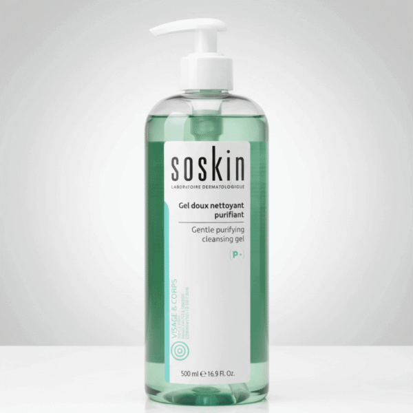 غسول الوجه والجسم SOSkin Gel Doux Nettoyant Purifiant – لتنقية البشرة المختلطة والدهنية