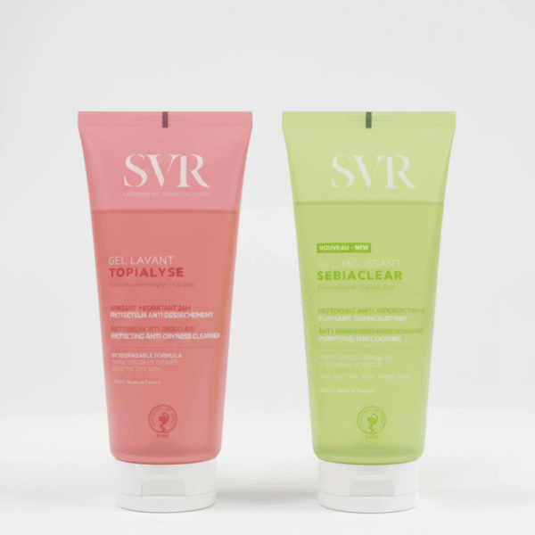 مجموعة غسول الوجه من SVR – Topialyse للبشرة الجافة & Sebiaclear للبشرة الدهنية