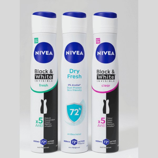 Déodorant NIVEA Black & White Invisible – حماية متقدمة تدوم 72 ساعة لجميع أنواع البشرة