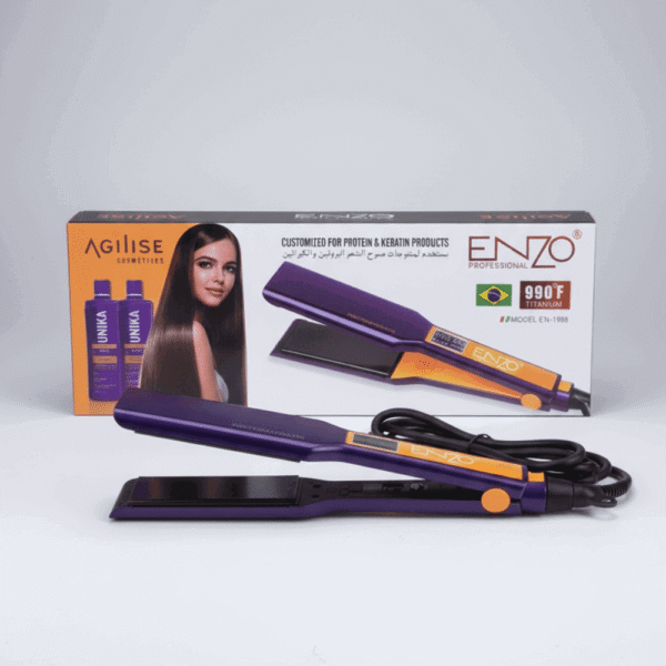 Brosse Lissante ENZO UNIKA EN-1988 Titane 990° | Kératine & Protéine Maroc - Prikado