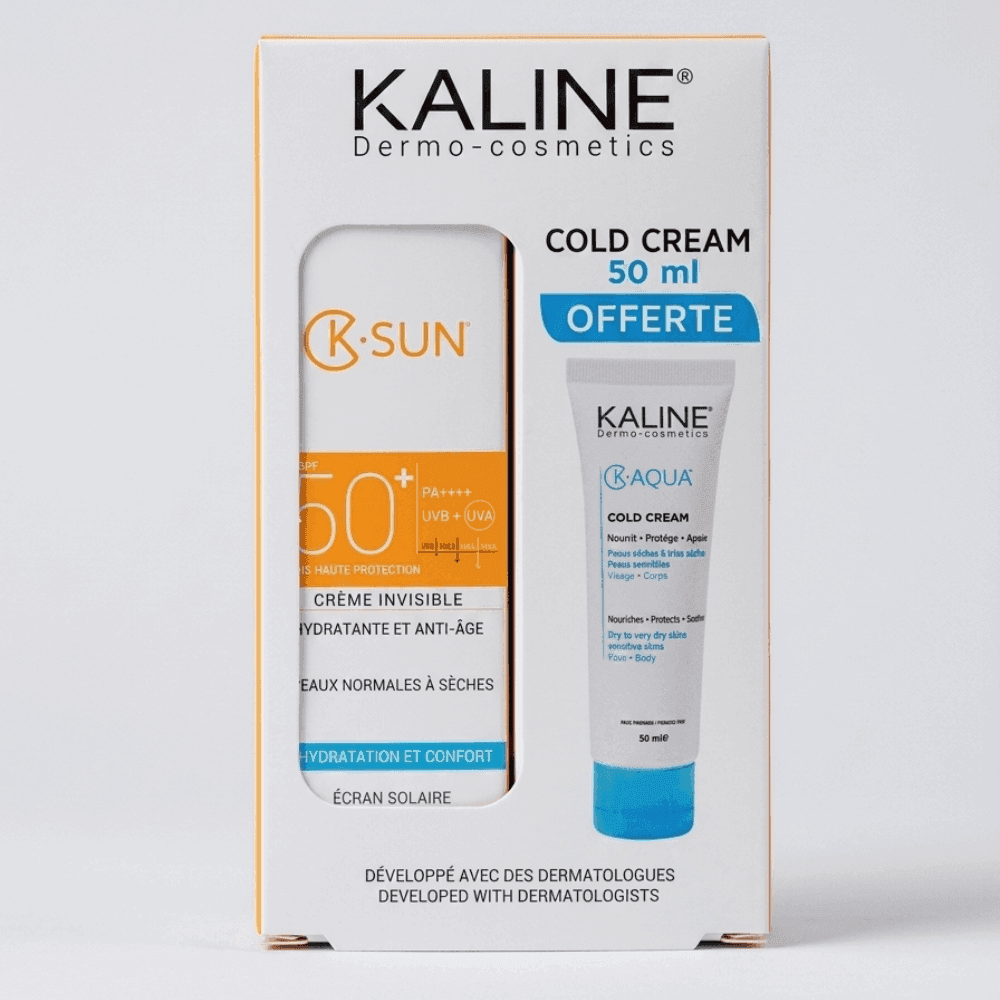 Kaline K-Sun SPF50+ + Cold Cream Kaline 50ml | واقي شمس مع كريم ترطيب | Prikado المغرب