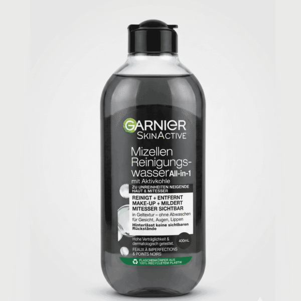 Eau Micellaire Garnier Charbon Actif – ماء ميسيلار بالفحم لمحاربة الرؤوس السوداء | Prikado